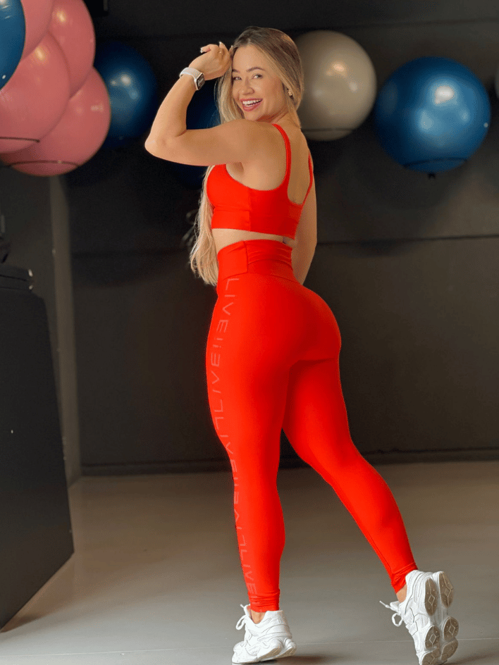 Conjunto Icon Top e Legging Laranja